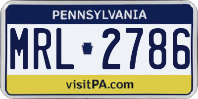 PA license plate MRL2786