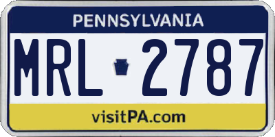 PA license plate MRL2787