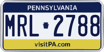 PA license plate MRL2788