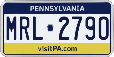 PA license plate MRL2790