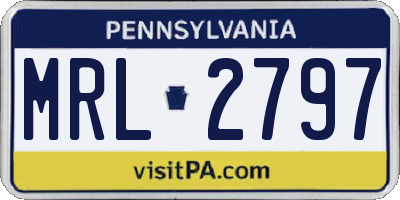 PA license plate MRL2797