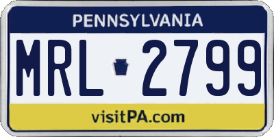 PA license plate MRL2799