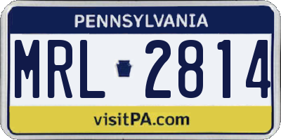 PA license plate MRL2814