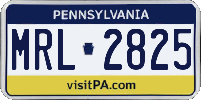 PA license plate MRL2825