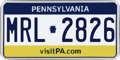PA license plate MRL2826