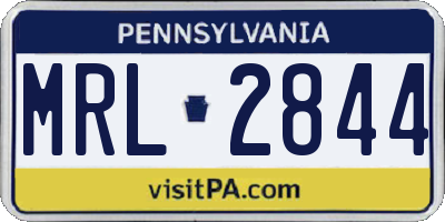 PA license plate MRL2844