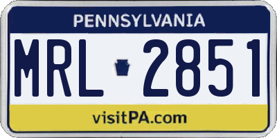 PA license plate MRL2851