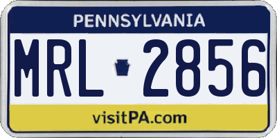 PA license plate MRL2856
