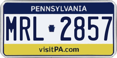 PA license plate MRL2857