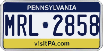 PA license plate MRL2858