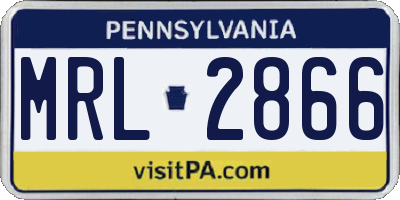 PA license plate MRL2866