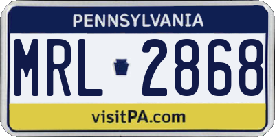 PA license plate MRL2868