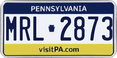 PA license plate MRL2873