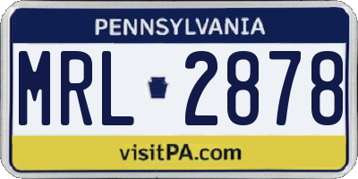 PA license plate MRL2878
