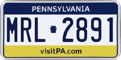 PA license plate MRL2891