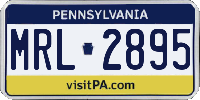 PA license plate MRL2895