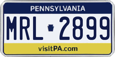 PA license plate MRL2899