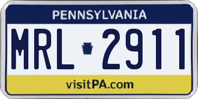 PA license plate MRL2911