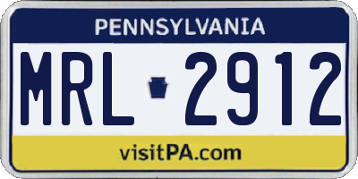 PA license plate MRL2912