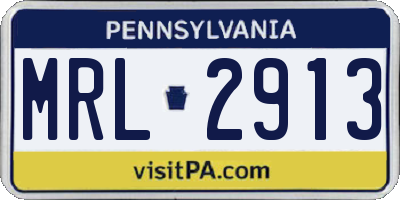 PA license plate MRL2913