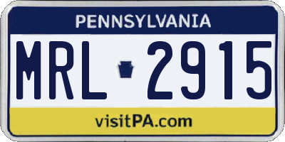 PA license plate MRL2915