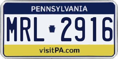 PA license plate MRL2916