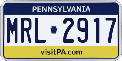PA license plate MRL2917