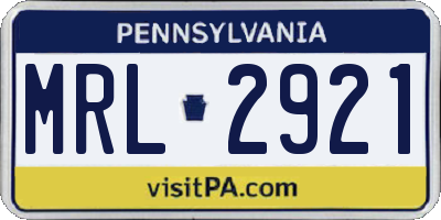 PA license plate MRL2921