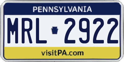 PA license plate MRL2922