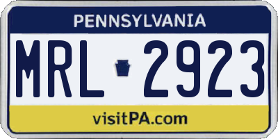 PA license plate MRL2923