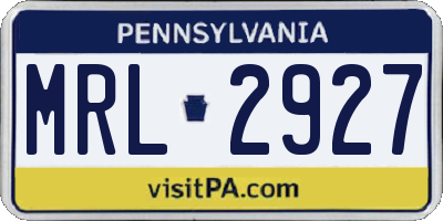 PA license plate MRL2927
