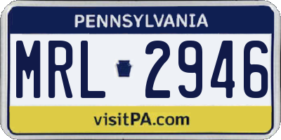 PA license plate MRL2946