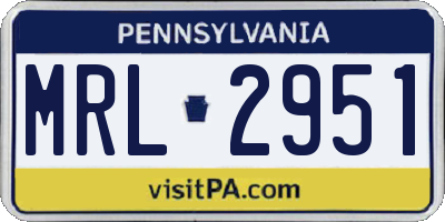 PA license plate MRL2951