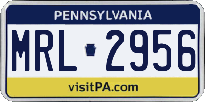 PA license plate MRL2956