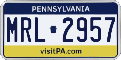 PA license plate MRL2957