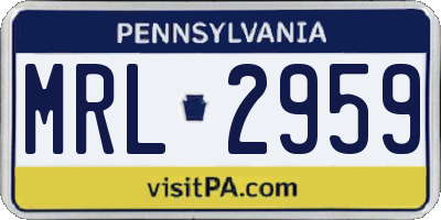 PA license plate MRL2959