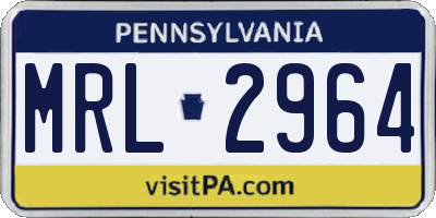 PA license plate MRL2964