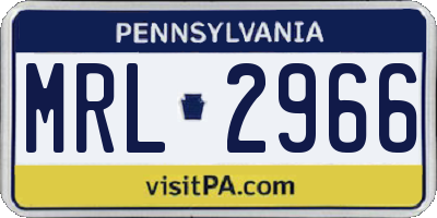 PA license plate MRL2966