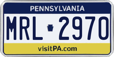 PA license plate MRL2970