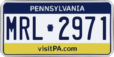 PA license plate MRL2971