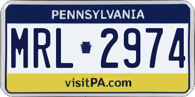 PA license plate MRL2974