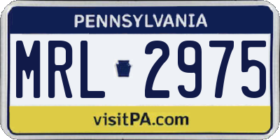 PA license plate MRL2975
