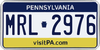 PA license plate MRL2976