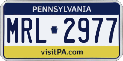 PA license plate MRL2977