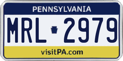 PA license plate MRL2979