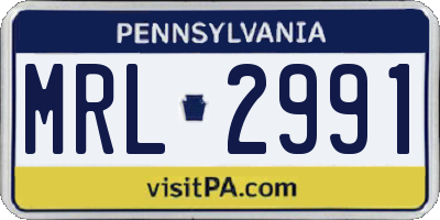 PA license plate MRL2991
