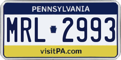PA license plate MRL2993