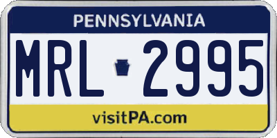 PA license plate MRL2995