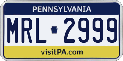 PA license plate MRL2999