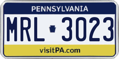 PA license plate MRL3023